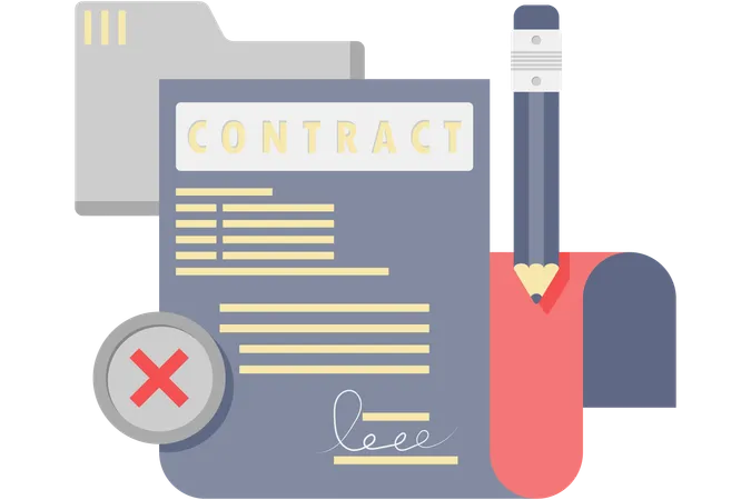 Employment contract cancelled  Illustration