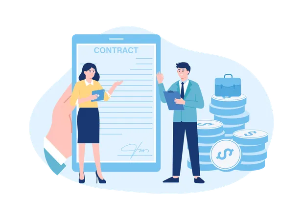 Employment contract ties  Illustration