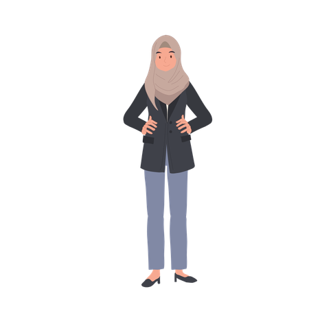 Empoderar a la empresaria en hijab.  Ilustración
