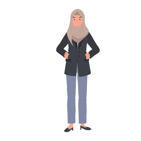 Empoderar a la empresaria en hijab.  Ilustración