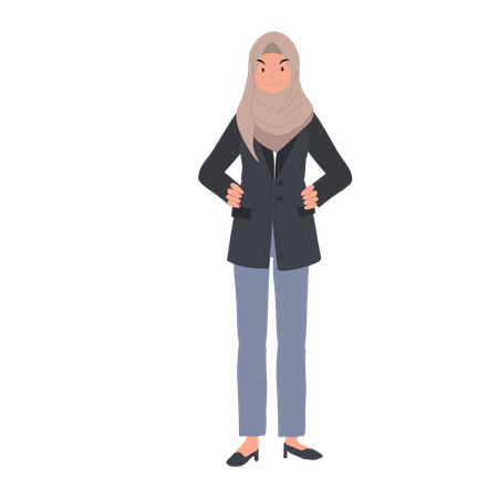 Empowering Businesswoman in Hijab  Illustration