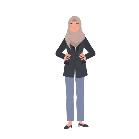 Empowering Businesswoman in Hijab  Illustration