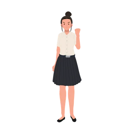 Empowering Thai University Student in Uniform  Illustration