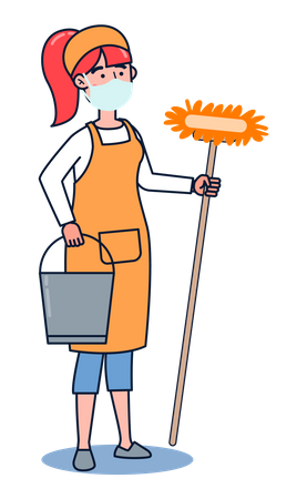 Empregada doméstica feminina  Ilustração