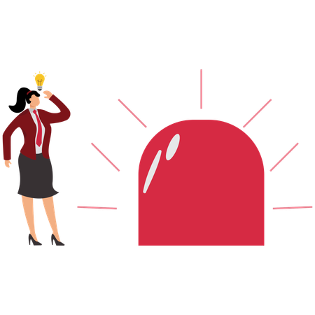 Empresario inteligente pensando con una gran bombilla de idea de gran tamaño  Ilustración