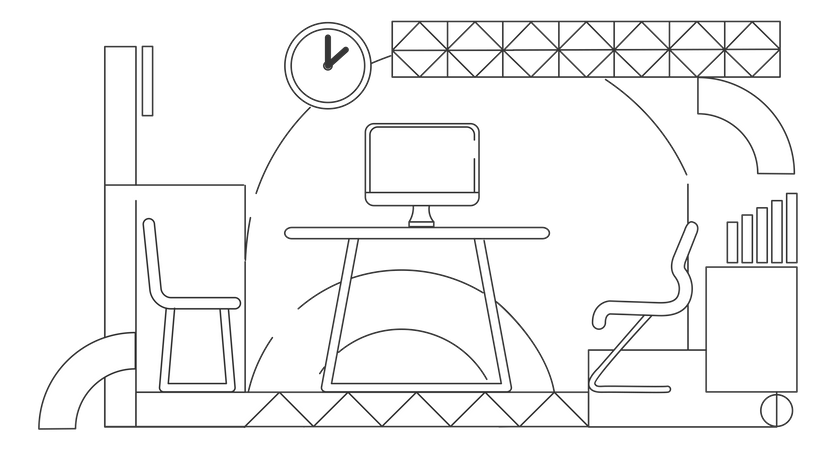 Escritório pessoal do CEO da empresa  Ilustração