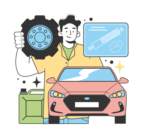 Empresa de serviços automotivos  Ilustração