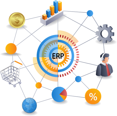 Empresa de gerenciamento de rede ERP  Ilustração