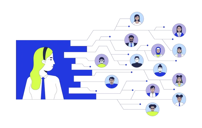 Rede de funcionários da empresa  Ilustração