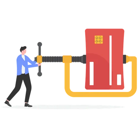 Empresas ou empresas cortam orçamento ou reduzem gastos devido à crise empresarial,  Ilustração