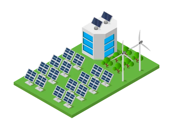 Empresa produtora de energia renovável  Ilustração