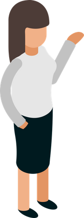 Empresária apontando algo  Ilustração