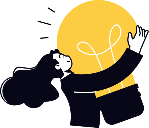 Empresária compartilhando ideias criativas  Illustration