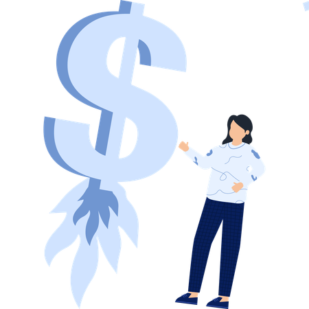 Empresaria con crecimiento financiero  Ilustración