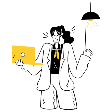 Empresaria con liderazgo visionario  Ilustración
