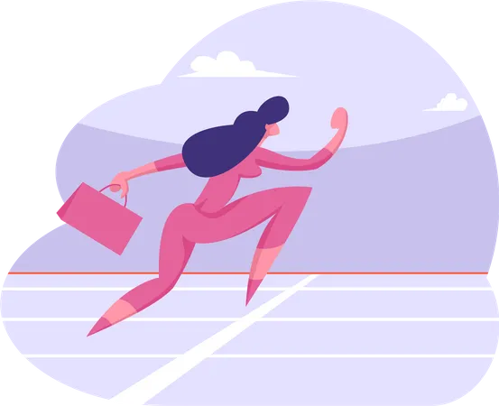 Mujer de negocios corriendo  Ilustración