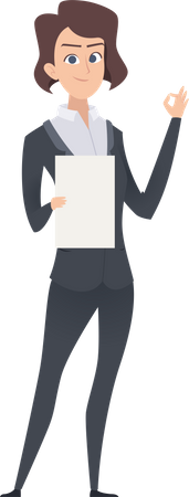 Empresaria dando buen gesto  Ilustración