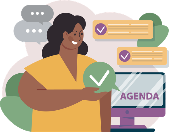 Empresária define agenda de negócios  Ilustração