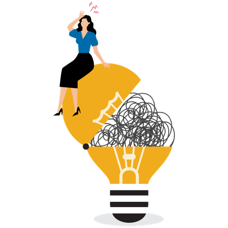 Empresária encontra dificuldade em resolver problemas  Illustration