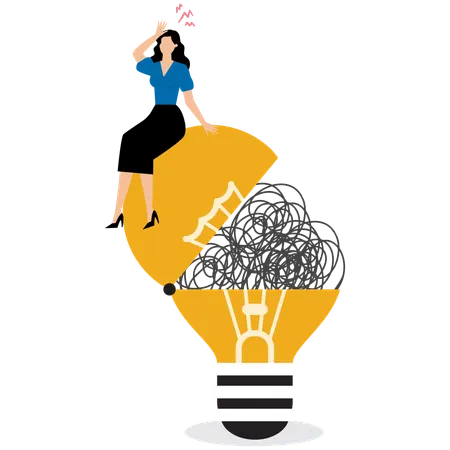 Empresária encontra dificuldade em resolver problemas  Illustration