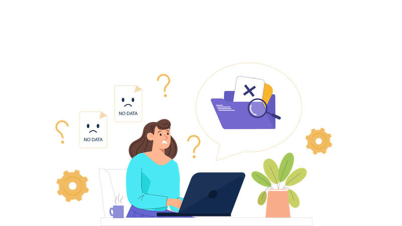 Empresária não enfrenta erro de dados ao encontrar dados secretos  Ilustração