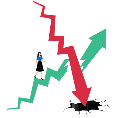 Empresária enfrenta deflação econômica  Illustration