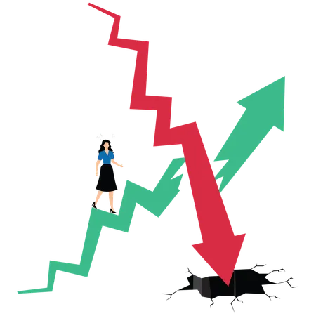 Empresária enfrenta deflação econômica  Illustration