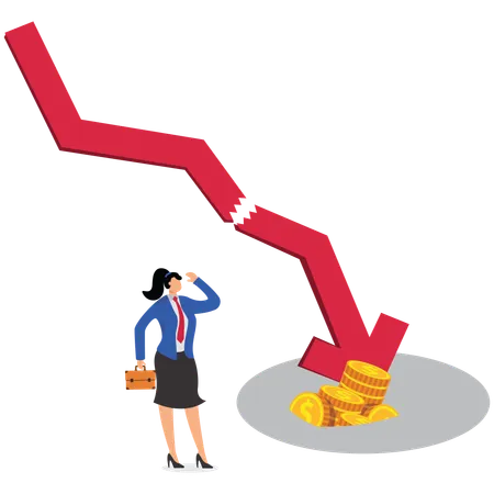 Empresária enfrentando crise financeira  Ilustração