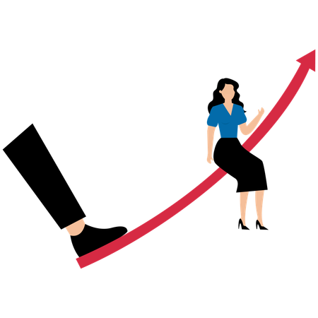 Mulher de negócios enfrenta inflação empresarial  Ilustração