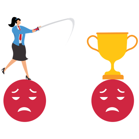 Mujer de negocios frente a la decepción  Ilustración
