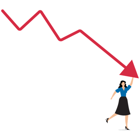 Empresária enfrenta recessão econômica  Ilustração