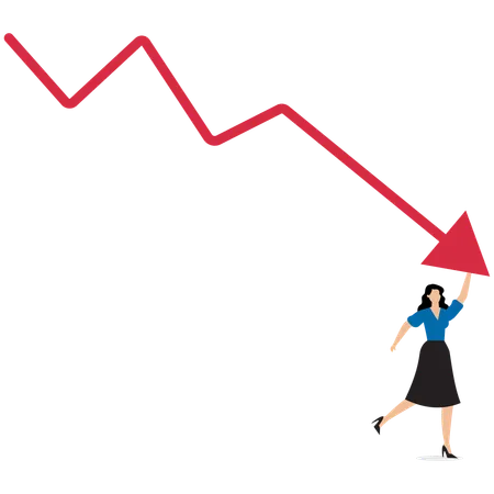 Empresária enfrenta recessão econômica  Ilustração