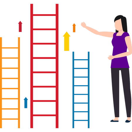 La empresaria avanza hacia la escalera del éxito  Illustration