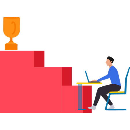 A empresária está trabalhando em dados gráficos para atingir a meta  Ilustração