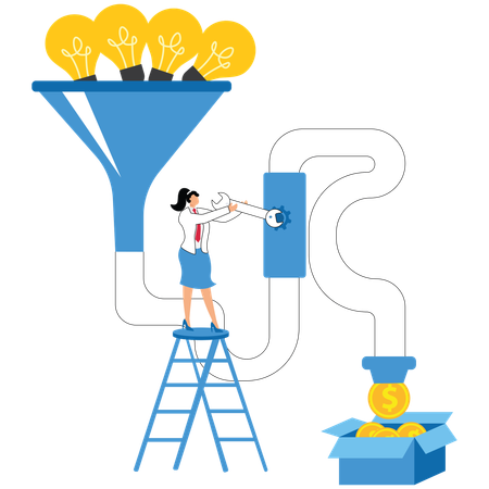 Empresária filtra usuários financeiros  Ilustração