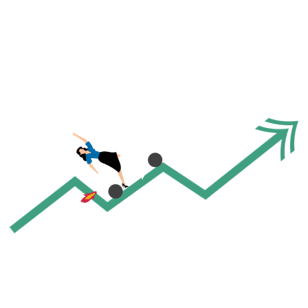 Empresaria frente a la inestabilidad económica  Ilustración