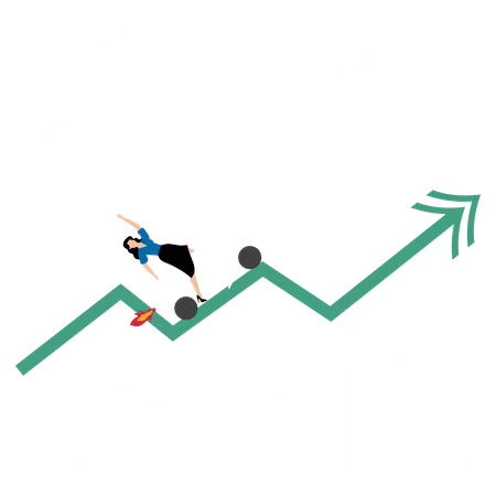 Empresaria frente a la inestabilidad económica  Ilustración