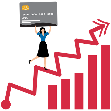 Empresaria frente a inestabilidad financiera  Ilustración