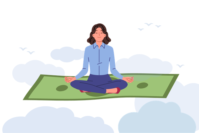 Empresaria haciendo meditación  Illustration