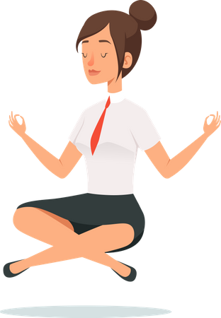 Empresaria haciendo meditación  Ilustración