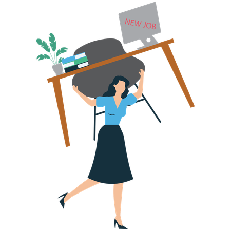 Mujer de negocios llevando cosas de negocios  Ilustración