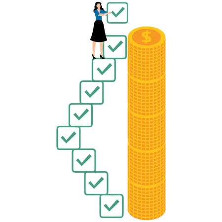 La empresaria obtiene beneficios en el mercado de valores  Ilustración