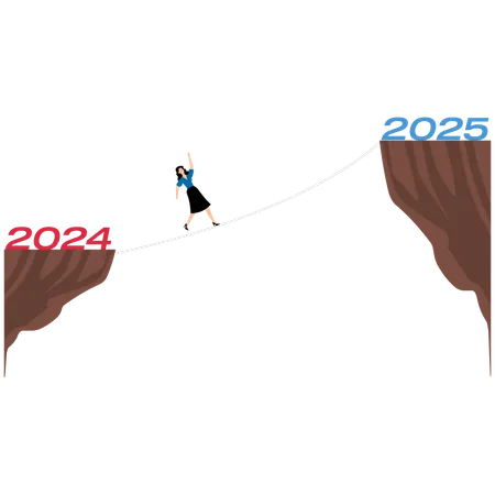 Empresaria que va del 2024 al 2025  Ilustración