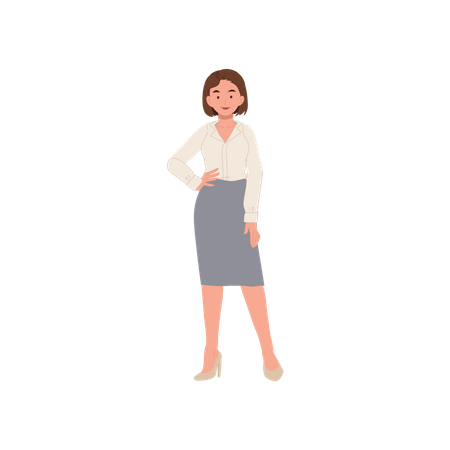 Mujer de negocios posando  Ilustración