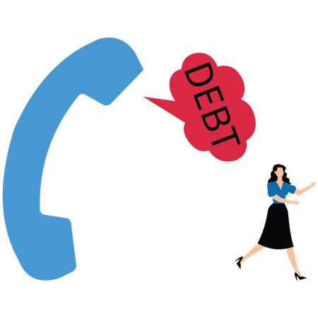 Empresária recebe notificação de pagamento de dívida por telefone  Ilustração