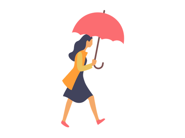 Empresária segurando guarda-chuva  Ilustração