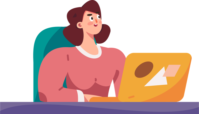 Mujer de negocios trabajando desde casa  Ilustración