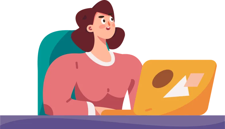 Mujer de negocios trabajando desde casa  Ilustración