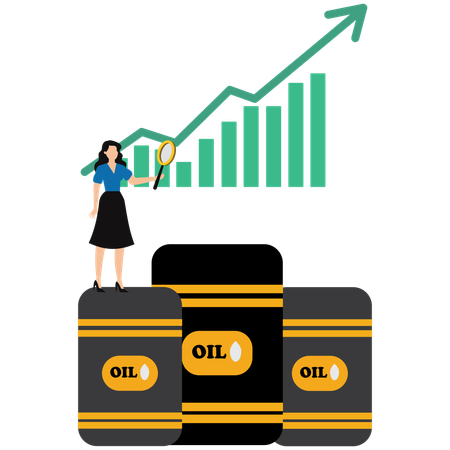 Mulher de negócios trabalhando na indústria petrolífera  Ilustração