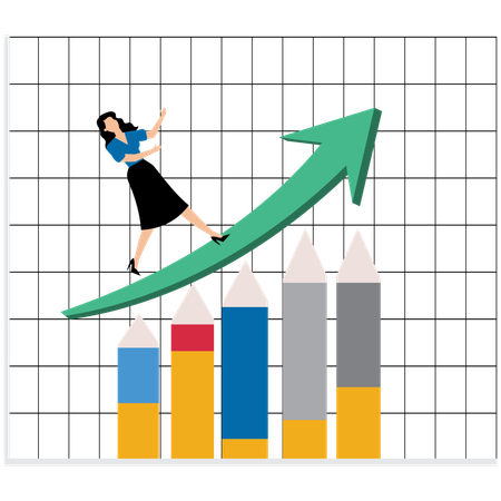 Empresária trabalhando no desenvolvimento de negócios  Illustration